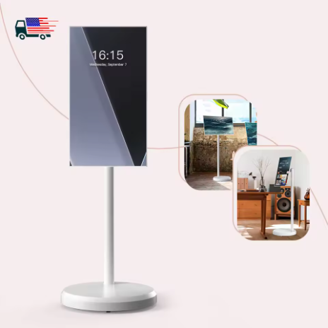 這款安卓平面智慧電視採用 Cell Touch 技術，配備 21.5 吋液晶螢幕，可攜帶、無線、可捲曲，電池續航力長達 5 小時。
