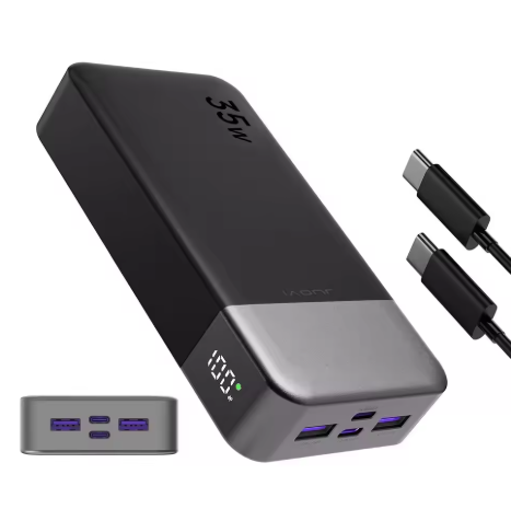 JUOVI 20000mAh 行動電源，35W 便攜式充電器，具有快速充電功能的行動電源，支援 PD3.0 和 QC4.0 快充，適用於手機