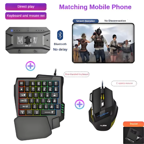 M1 Pro 行動遊戲神器，遊戲鍵盤滑鼠套裝，藍牙 V5.0，可程式設定轉接器，支援 iOS 和安卓系統